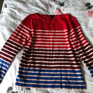 NWOT J.Crew Colorblock Red Striped Long Sleeve